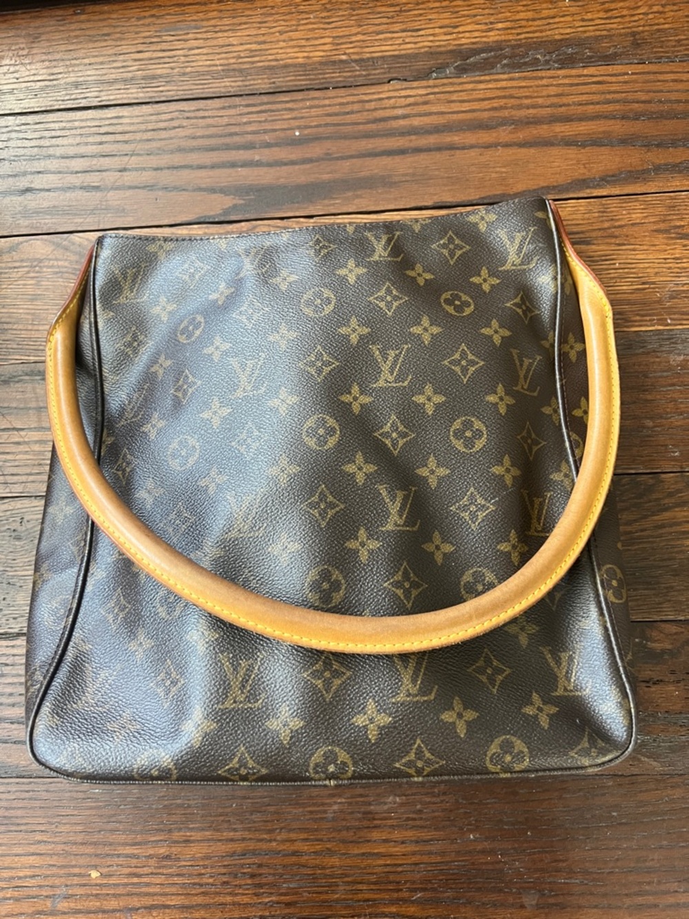Louis Vuitton Monogram Canvas Shoulder Bag in Brown and Tan